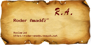 Roder Amadé névjegykártya